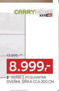 SKŘÍŇ S POSUVNÝMI DVEŘMI, ŠÍŘKA CCA 200 CM