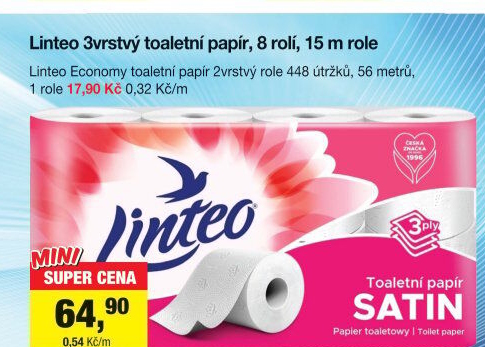 Toaletní papír 2vrstvý Economy Linteo