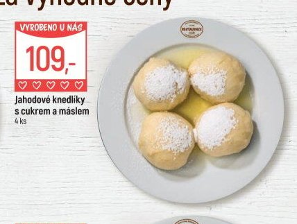 Jahodové knedlíky s cukrem a máslem