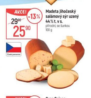 Madeta Jihočeský salámový sýr uzený