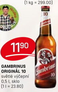 Pivo světlé výčepní Originál 10° Gambrinus