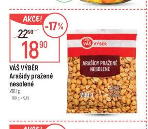Váš Výběr Arašídy pražené nesolené