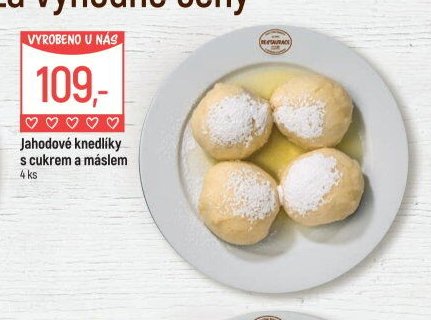 Jahodové knedlíky s cukrem a máslem