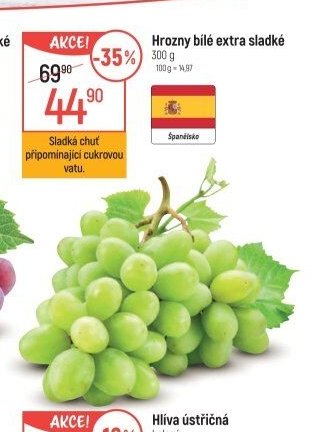 Hrozny bílé extra sladké