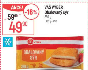 Obalovaný sýr mražený Váš Výběr