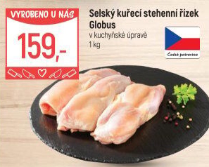 Selský kuřecí stehenní řízek Globus