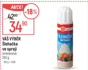 Šlehačka ve spreji Váš Výběr