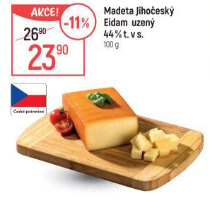 Sýr Eidam uzený 44% Jihočeský Madeta