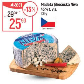 Sýr Niva Jihočeská 45% Madeta