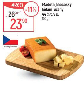Sýr Eidam uzený 44% Jihočeský Madeta