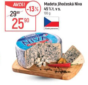 Sýr Niva Jihočeská 45% Madeta