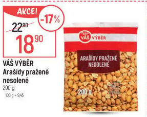 Arašídy pražené Váš Výběr