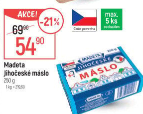 Máslo Jihočeské Madeta
