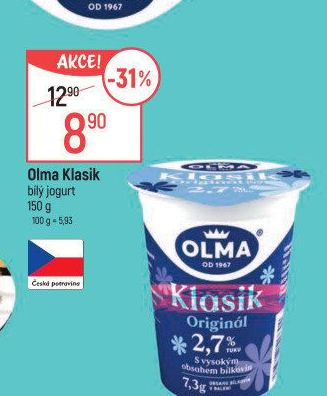 Bílý jogurt Klasik Olma