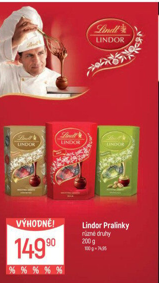 Bonboniéra Pralinky Lindor Lindt