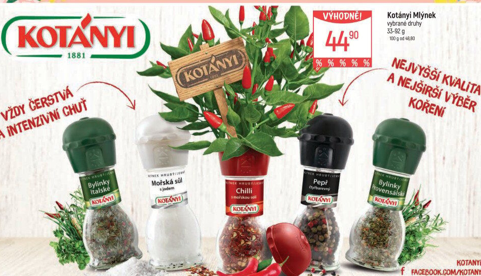 Mlýnek s kořením Kotányi