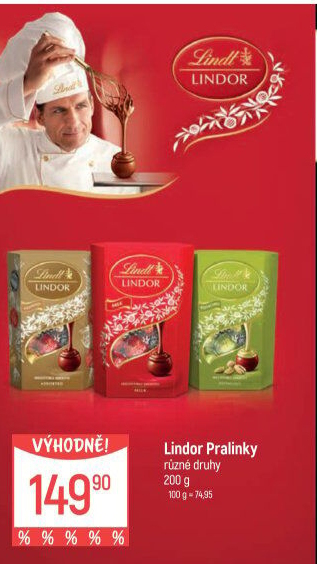 Bonboniéra Pralinky Lindor Lindt