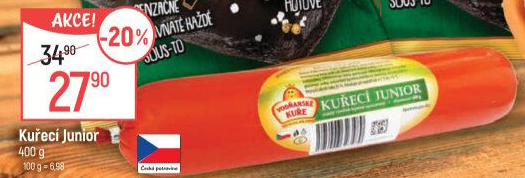 Salám Kuřecí junior Vodňanské kuře