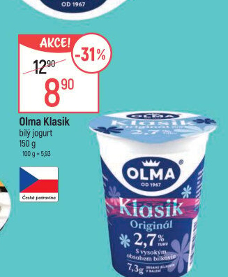 Bílý jogurt Klasik Olma