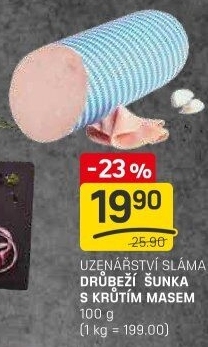 Šunka drůbeží s krůtím masem Sláma