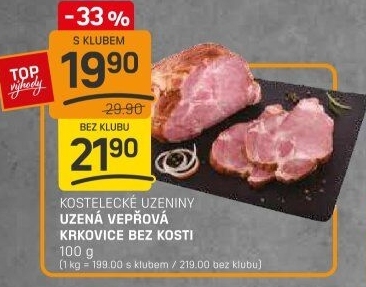 Vepřová krkovice uzená bez kosti Kostelecké uzeniny