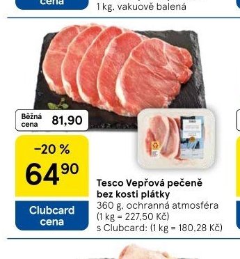 Tesco Vepřová pečeně bez kosti plátky