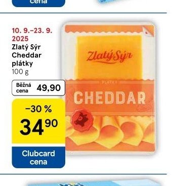 Zlatý Sýr Cheddar plátky