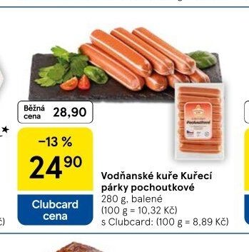 Vodňanské kuře Kuřecí párky pochoutkové