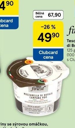 Tesco Finest Mozzarella di Bufala Campana PDO 125 g
