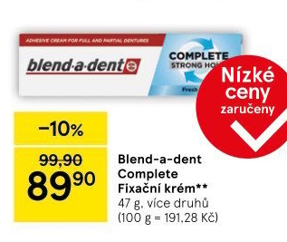 Fixační krém na zubní protézu Complete Blend-a-dent