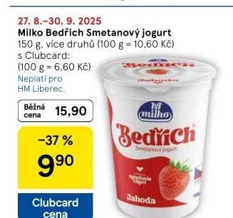 Jogurt Bedřich smetanový ochucený Milko