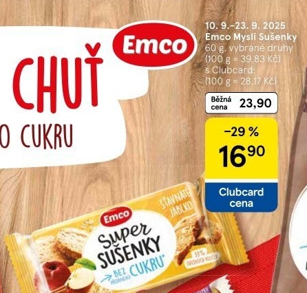 Ovesné sušenky Super bez cukru Emco