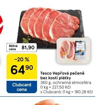 Tesco Vepřová pečeně bez kosti plátky