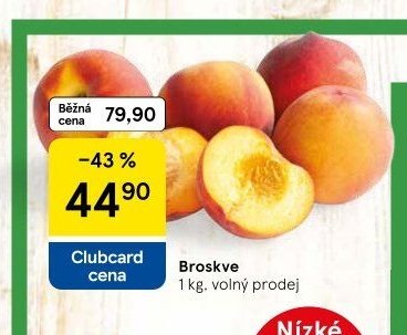 Broskve 1 kg, volný prodej