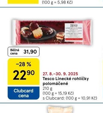 Tesco Linecké rohlíčky polomáčené 210 g