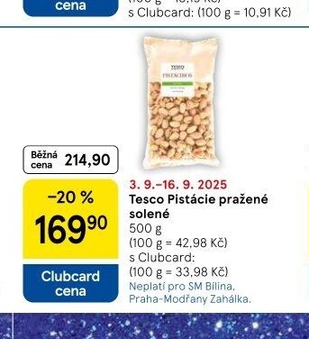 Tesco Pistácie pražené solené 500 g