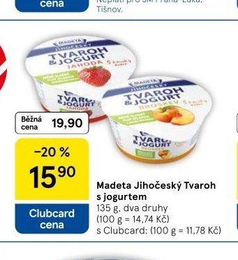 Madeta Jihočeský Tvaroh s jogurtem