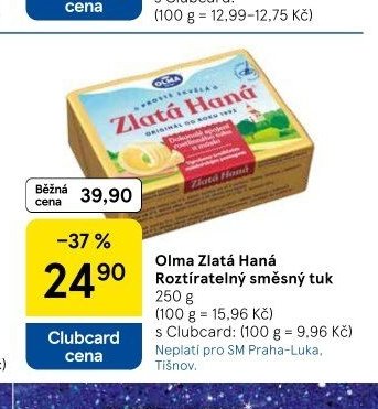Olma Zlatá Haná Roztíratelný směsný tuk