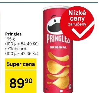 Chipsy Pringles - tubus