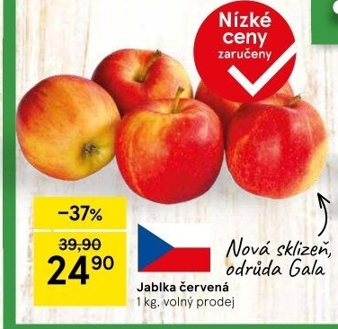 Jablka červená Gala