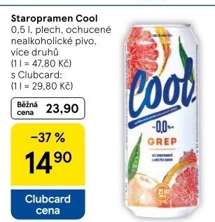 Nealkoholické pivo ochucené Staropramen Cool