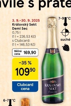 Sekt Demi sec Královský sekt