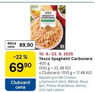 Špagety Carbonara Tesco