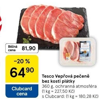 Vepřová pečeně bez kosti Tesco