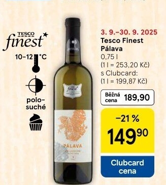 Víno Pálava Tesco Finest