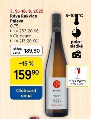 Víno Pálava Vinařství Réva Rakvice