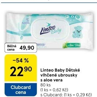 Vlhčené ubrousky dětské Linteo Baby