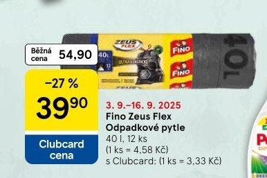 Zatahovací pytle na odpadky Zeus Flex 40 l Fino