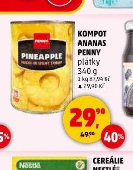 Kompot Ananas Penny plátky, 340 g