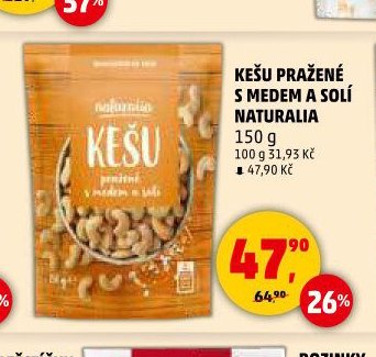 KEŠU PRAŽENÉ S MEDEM A SOLÍ NATURALIA